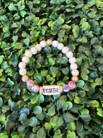 Affirmation Word Abstract Bracelet - Fighter
