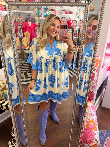 Back Again Dress - Blue