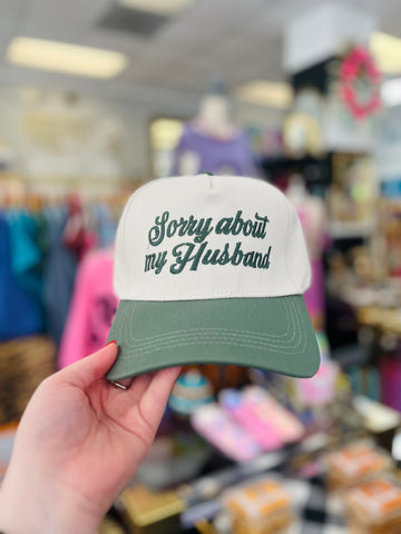 Sorry About My Husband Trucker Hat - Green