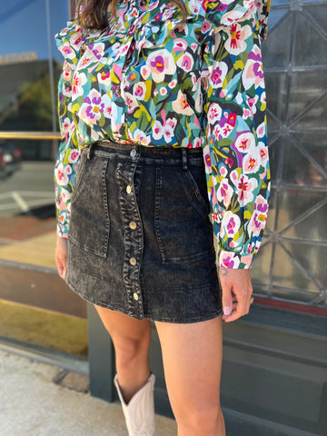 Black Denim Skirt