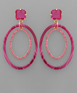 Fuchsia Oval Earrings