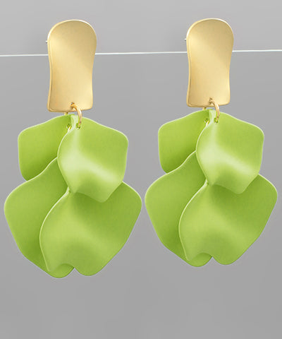 Lime Green Petal Earrings