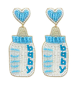Blue Baby Bottle Earrings