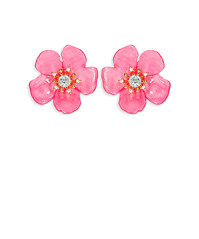 Fuchsia Flower Stud Earrings
