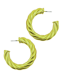 Lime Rope Hoop Earrings