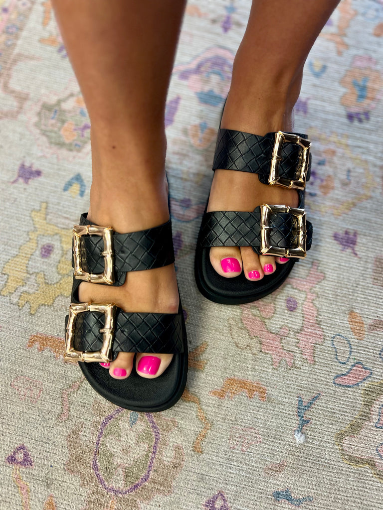 Bamboo black sandals 2025
