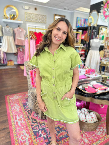Cross Your Mind Romper - Green