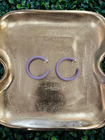 Color Coat Hoop Earrings - Taupe