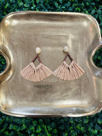 Diamond Raffia Tassel Earrings
