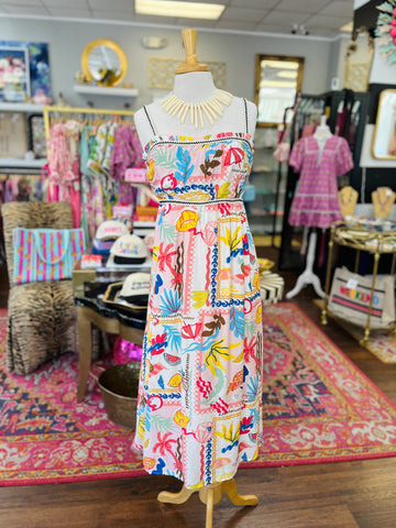 Walking The Boardwalk Midi Dress - Pink