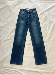 Risen High Rise Straight Leg Jeans