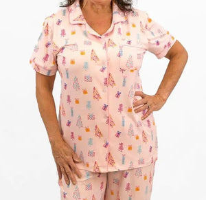 Twinkle Tree Button up Sleep Top