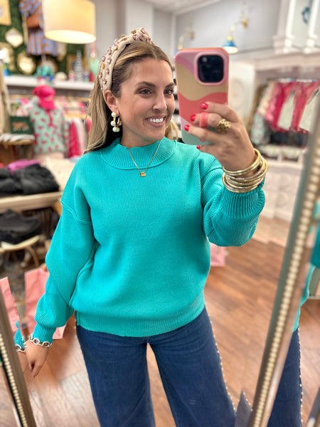 Come And Get It Sweater - Turquoise