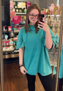 Turquoise Pocket Top
