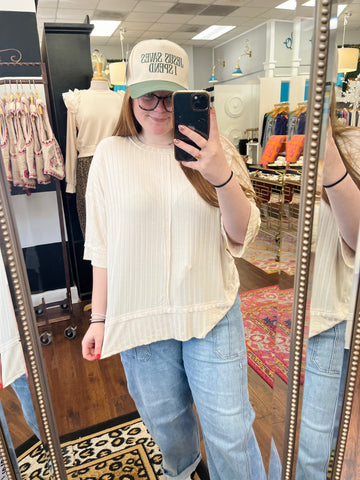 Made The Right Call Top - Cream