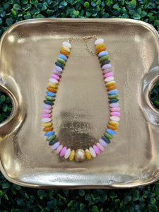 Metal And Colored Beaded Necklace