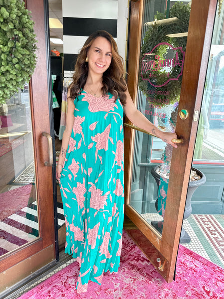 Summer Leaves Blow Maxi Dress
