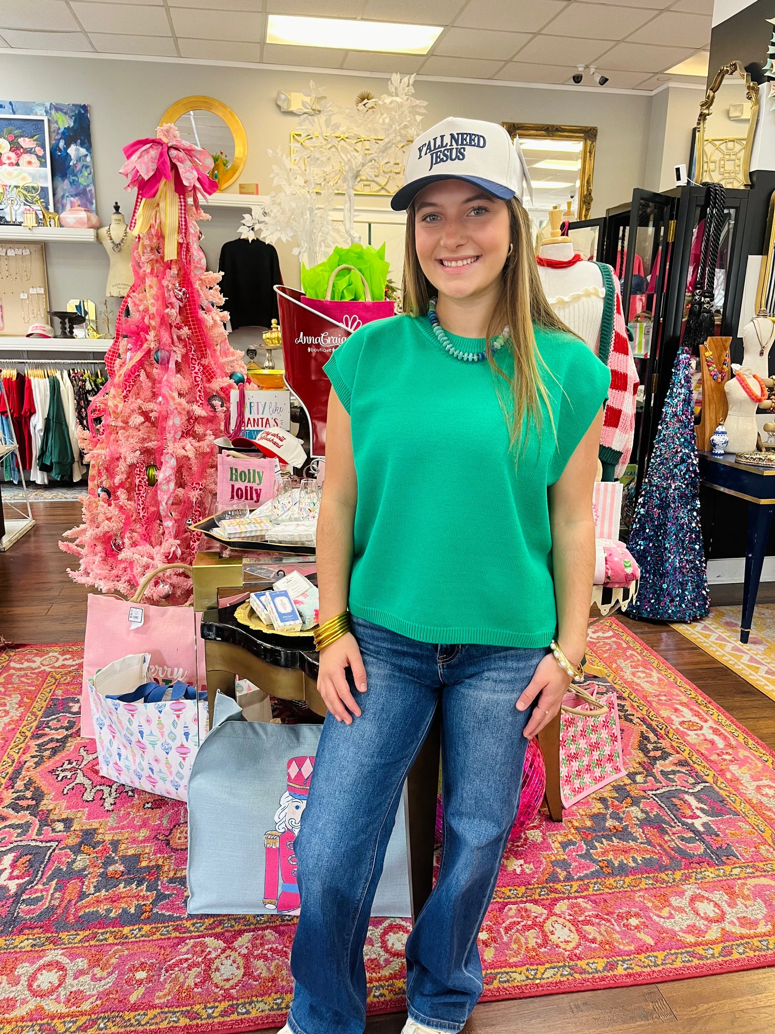 Hidden Treasure Sweater Vest - Green