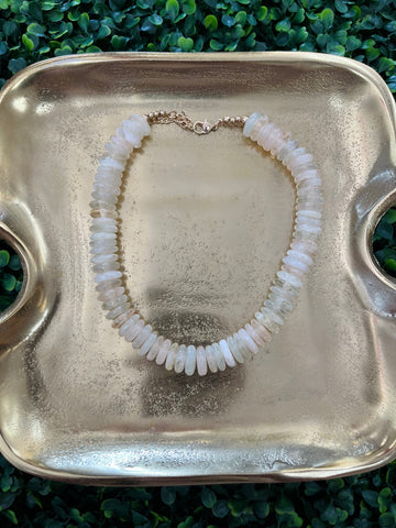 Beaded Necklace - White