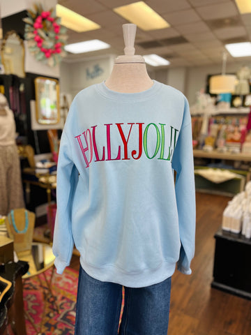 Holly Jolly Embroidered Pullover