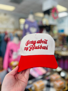 Sorry About My Husband Trucker Hat - Red