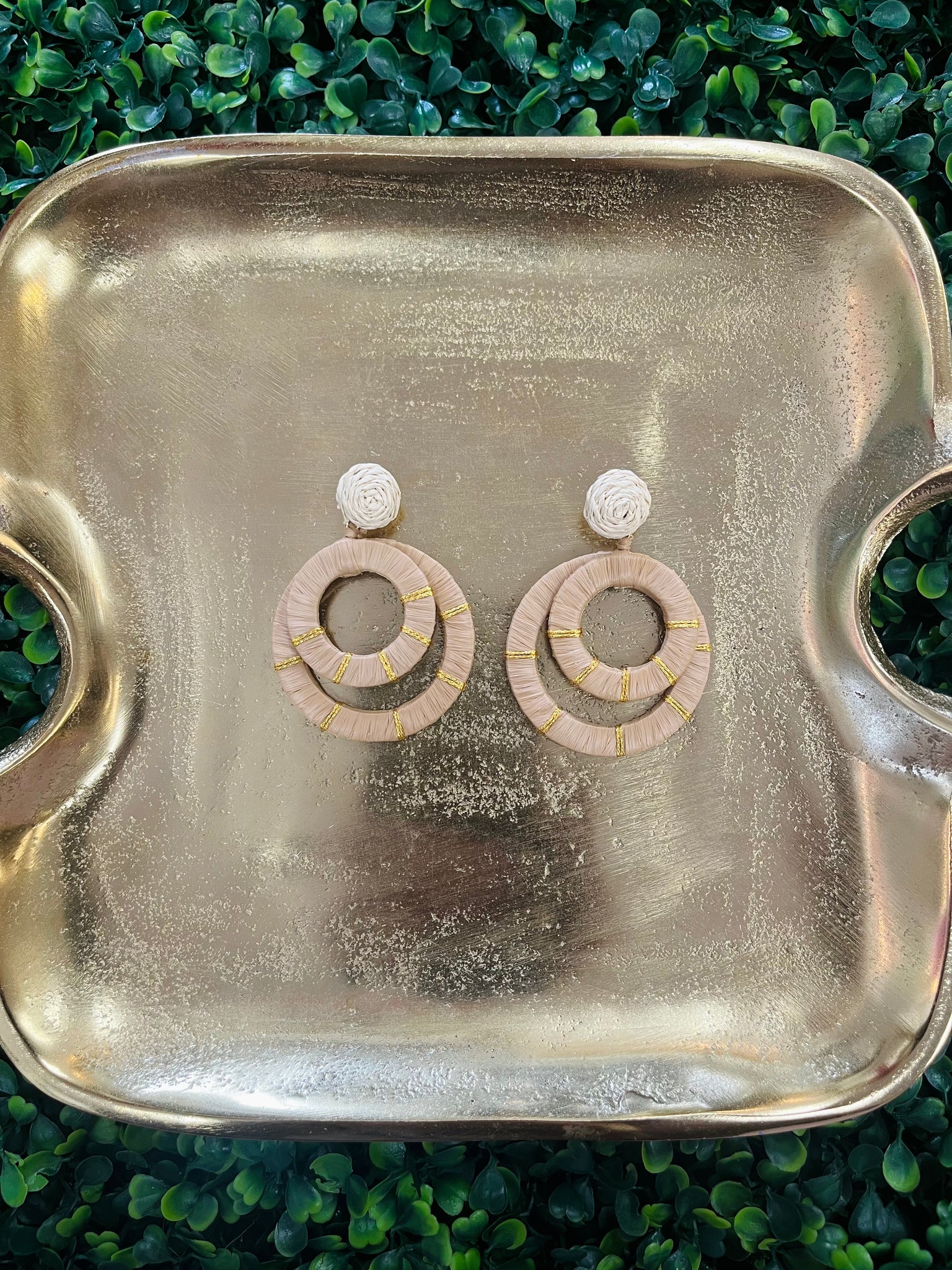 Double Wrapped Raffia Earrings