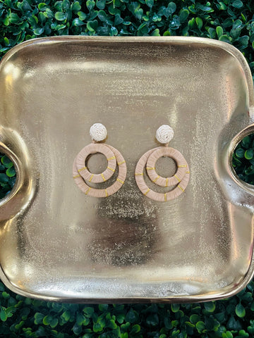 Double Wrapped Raffia Earrings