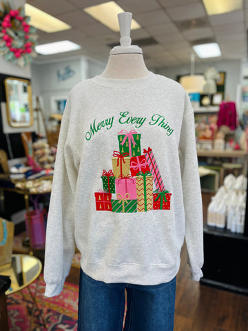 Merry Everything Grey Pullover