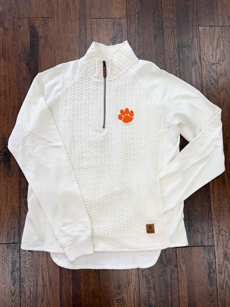 Quilted Clemson Quarter Zip Pullover