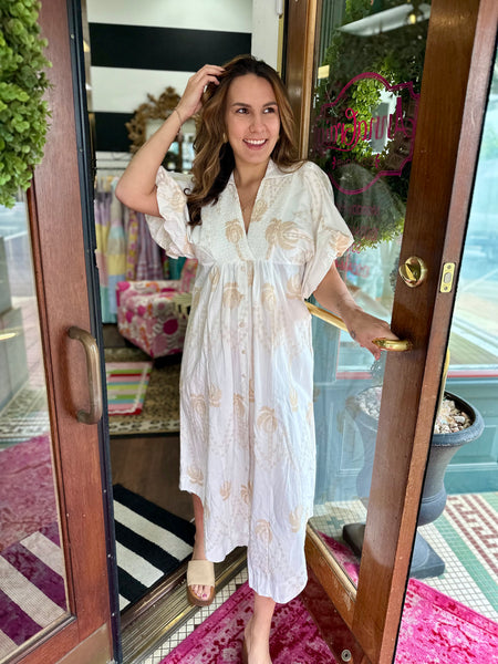 Palm Tree Breeze Midi Dress