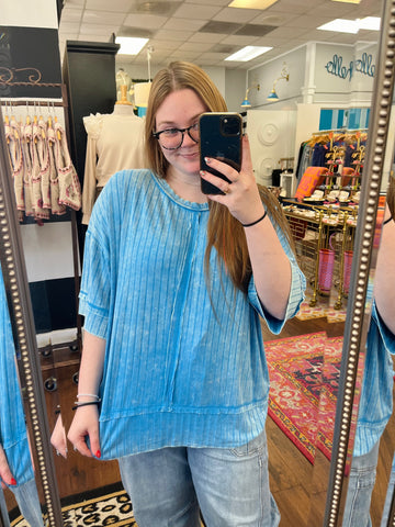 Made The Right Call Top - Blue