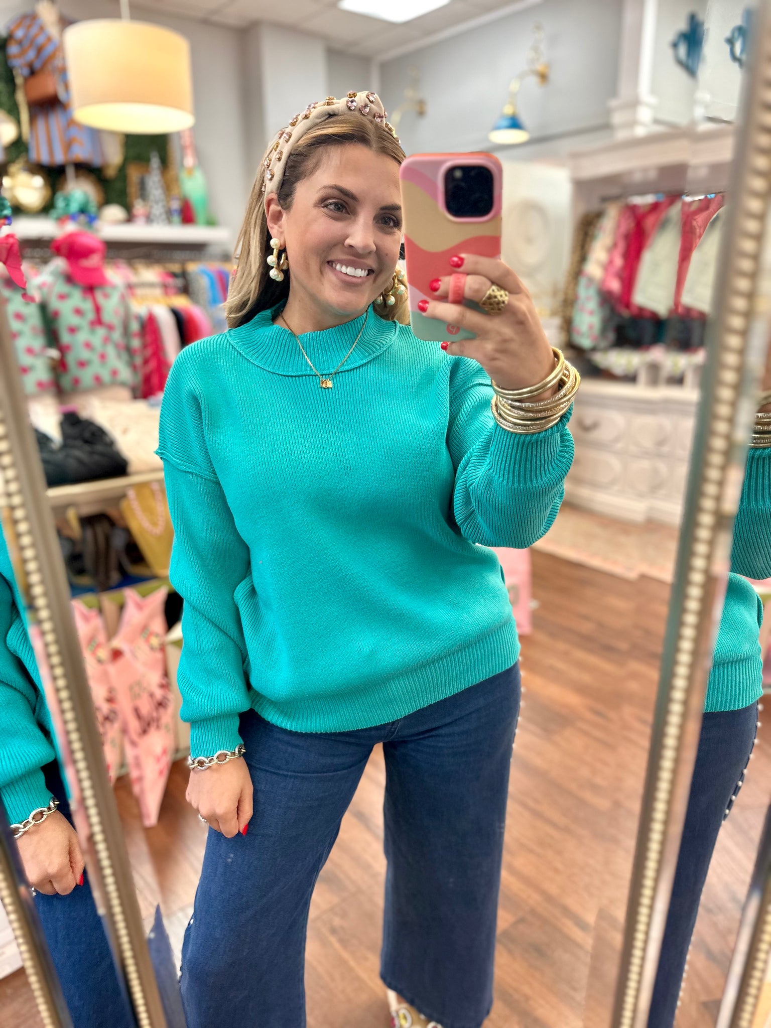 Come And Get It Sweater - Turquoise