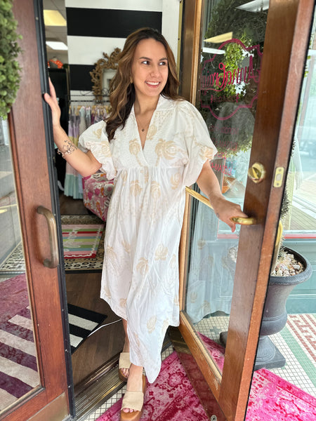 Palm Tree Breeze Midi Dress