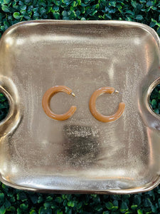 Thick Acrylic Hoop Earrings - Brown