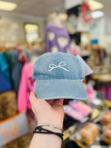 Denim Bow Hat - Light
