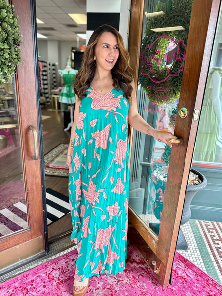 Summer Leaves Blow Maxi Dress