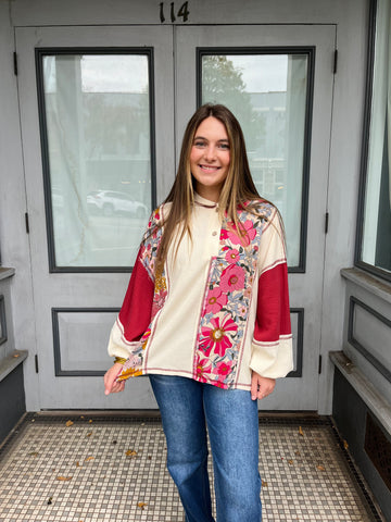 Pressed Petals Hooded Top