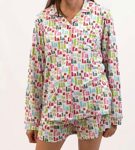FaLaLa Button Up Sleep Shirt