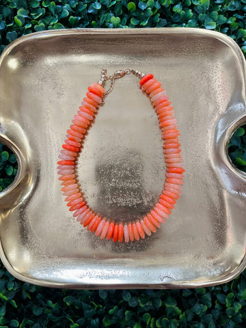 Beaded Necklace - Coral