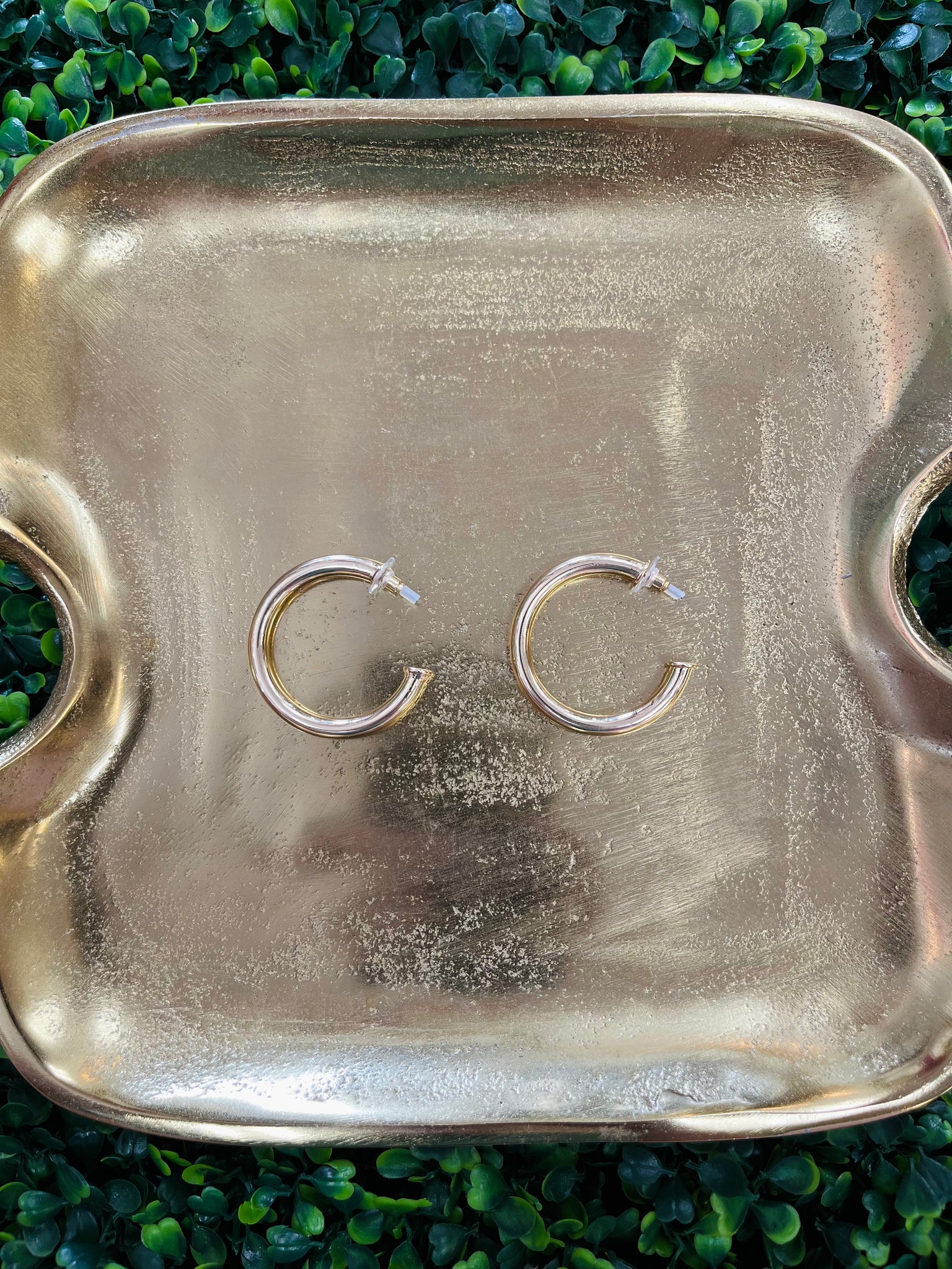 Shiny Gold Hoop Earrings