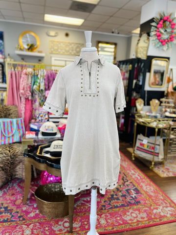 On The Edge Studded Denim Dress