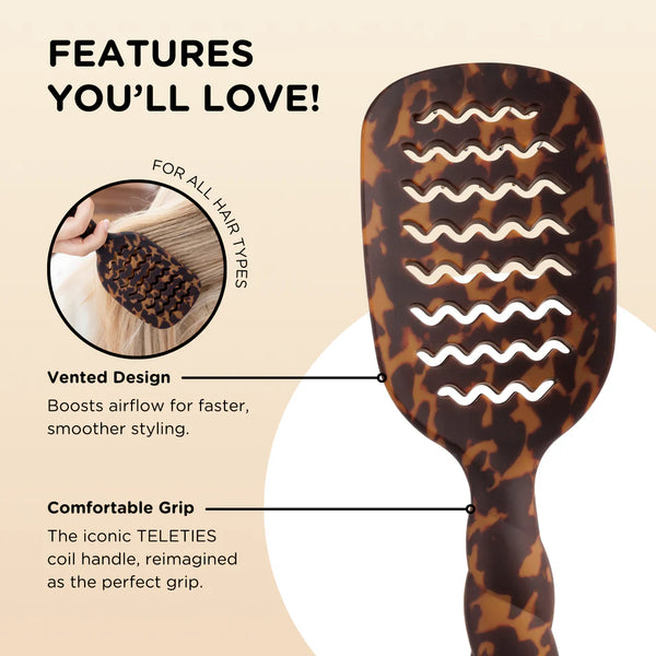 Teletie Vented Hair Brush - Tortoise