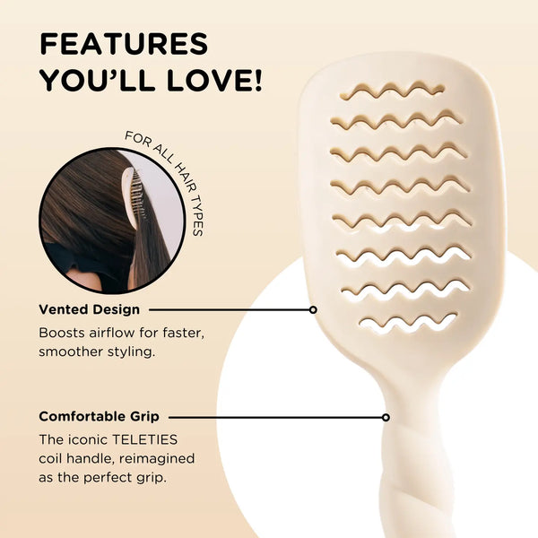 Teletie Vented Hair Brush - Tan