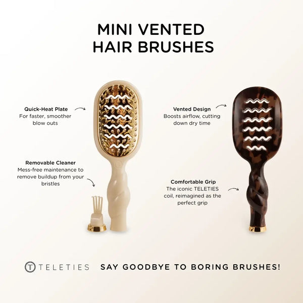 Teletie Mini Vented Hair Brush - Tan