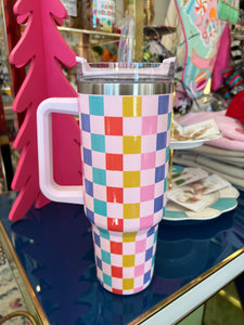 Colorful Checkered Tumbler