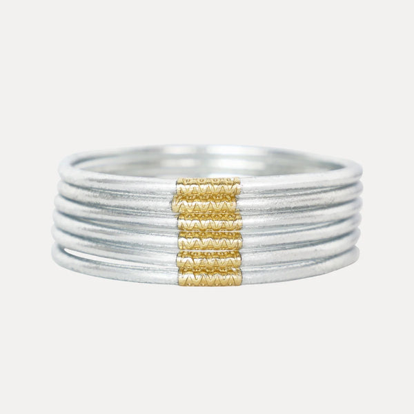 Silver Lumine Skinny Budhagirl Bangles