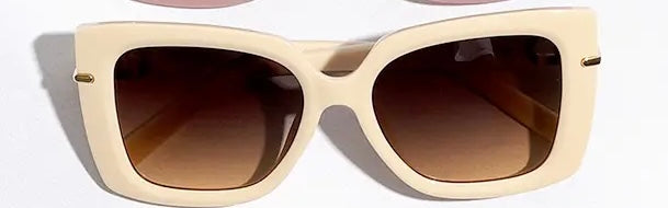 Cat Eye Frame Rhinestone Deco Leg Sunglasses