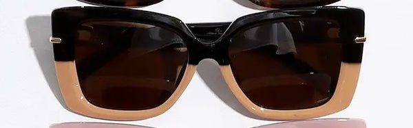 Cat Eye Frame Rhinestone Deco Leg Sunglasses