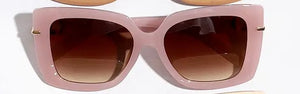 Cat Eye Frame Rhinestone Deco Leg Sunglasses