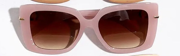 Cat Eye Frame Rhinestone Deco Leg Sunglasses